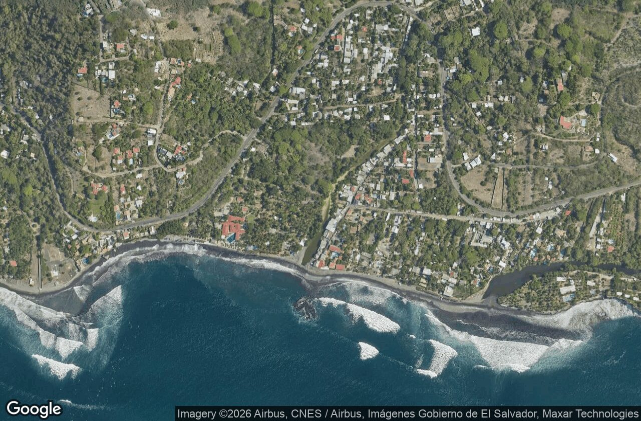 Satellite view: Zoomed to El Sunzal point