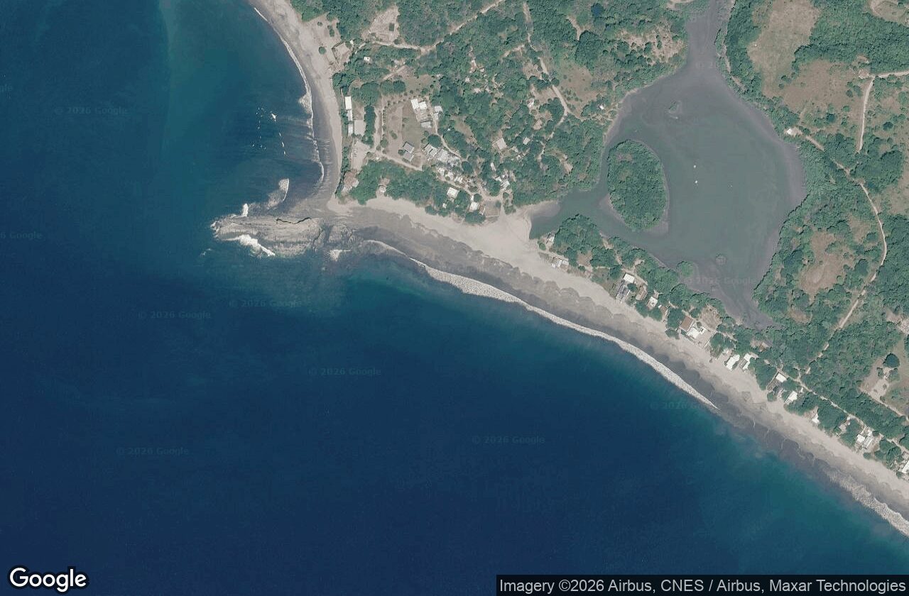 Satellite view: Zoomed to Playa Popoyo